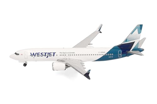 herpa-westjet-boeing-737-max-8-flugzeugmodell-1-500-metall image 8