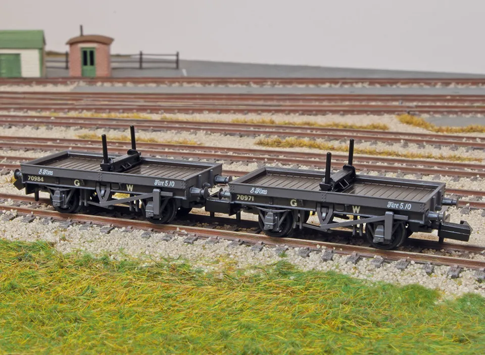 peco-nr1150w-bolster-wagen-doppelpack-gwr-grau-fertigmodell image 1