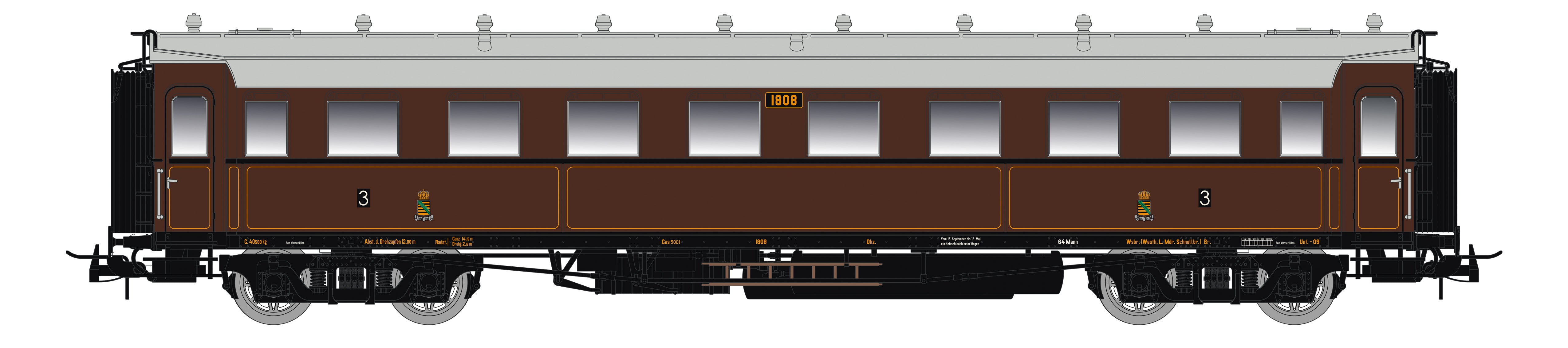 saxonia-87176-c4-sa-07-personenwagen-h0-k-s-chs-ep-i-beleuchtet image 1