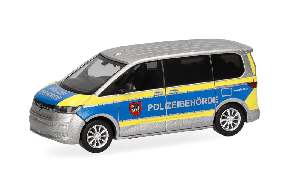 herpa-cars-trucks-vw-multivan-modellauto-polizei-plauen-1-87 image 1