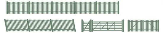ratio-430-lattenzaun-h0-oo-gr-n-mit-toren-bausatz image 1