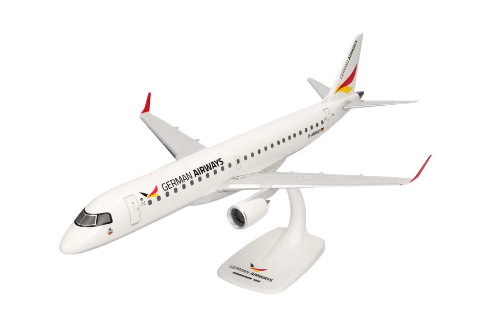 herpa-snapfit-german-airways-embraer-e190-modellflugzeug-1-100 image 1