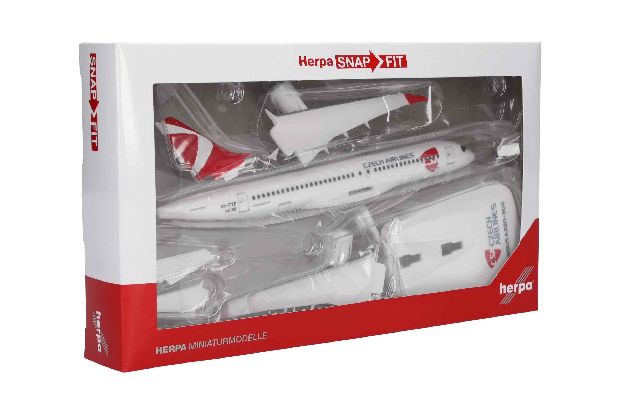 herpa-snapfit-csa-czech-airlines-a220-300-modellflugzeug-1-200-mit-fu image 5