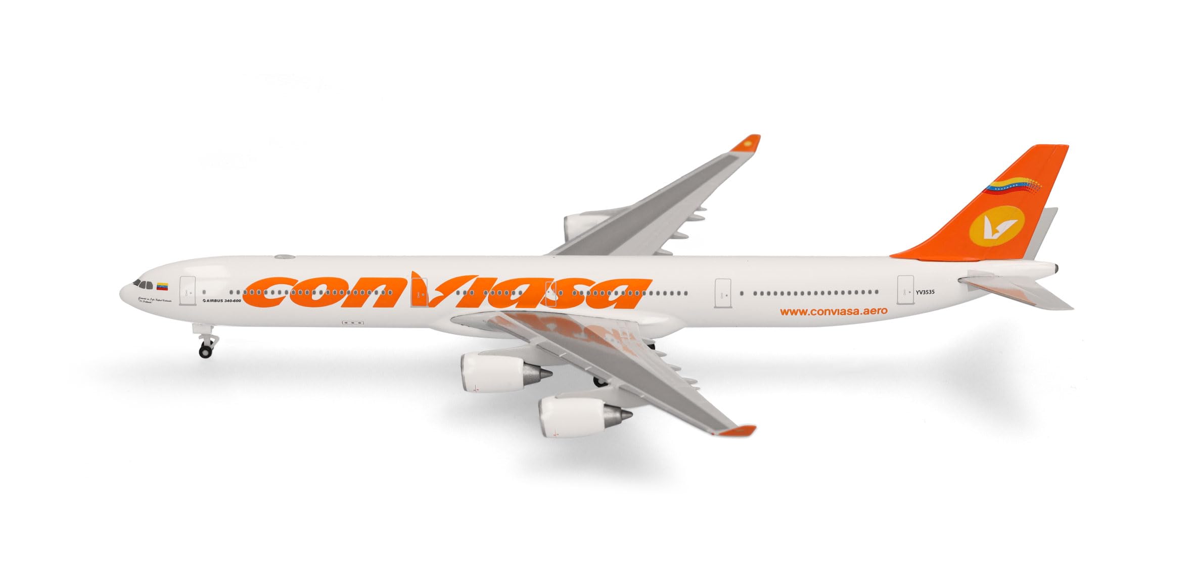 herpa-conviasa-airbus-a340-600-flugzeugmodell-1-500-metall image 2