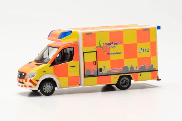 herpa-mercedes-sprinter-fahrtec-rtw-modellauto-1-87-aachen image 1