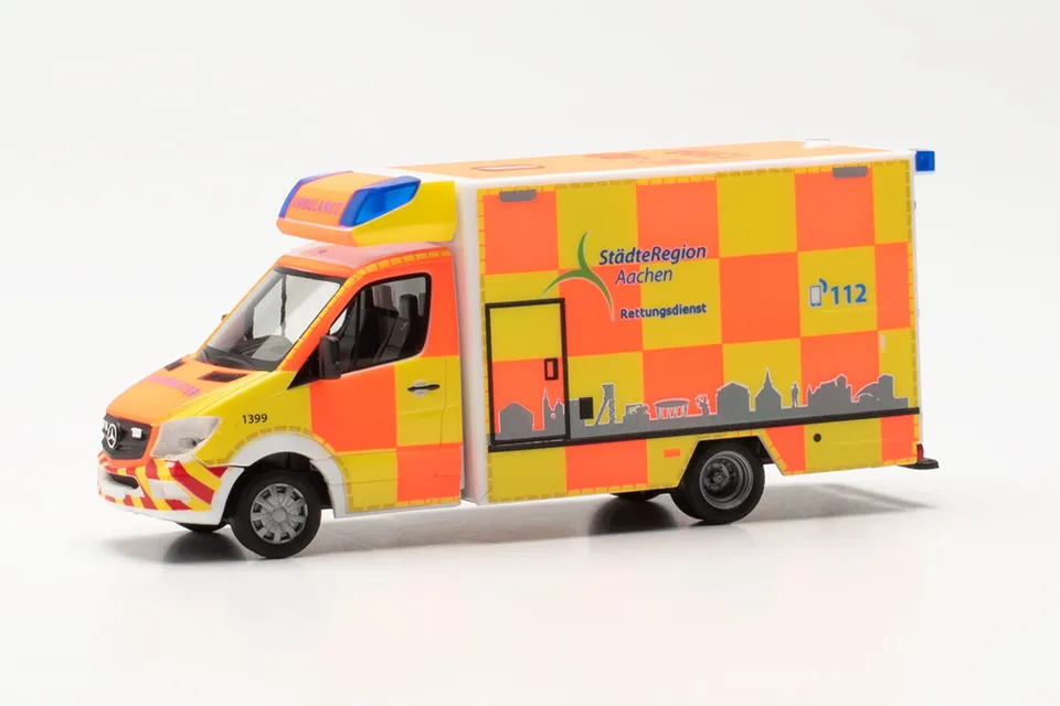 herpa-mercedes-sprinter-fahrtec-rtw-modellauto-1-87-aachen image 1