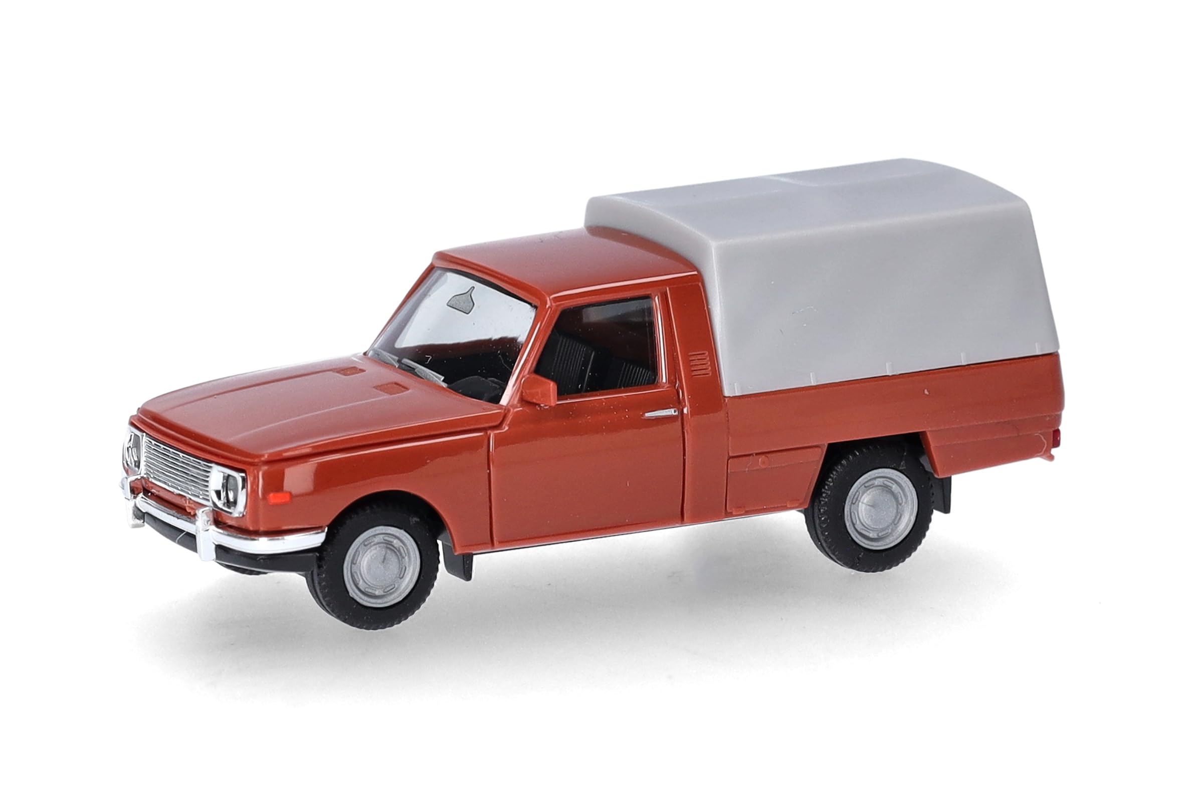 herpa-wartburg-353-trans-66-modellauto-braun-mit-plane-1-87 image 1