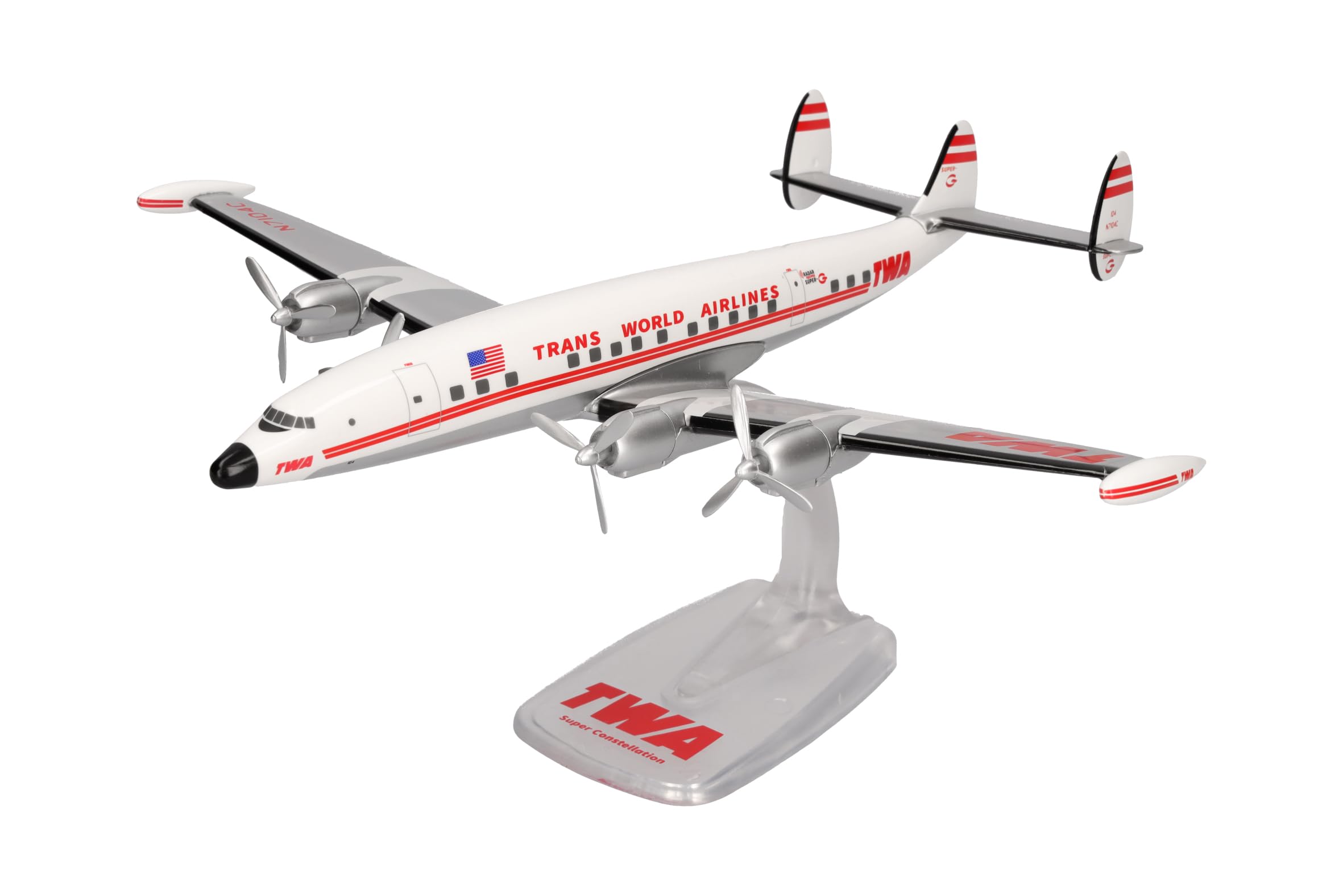 herpa-snapfit-twa-lockheed-l-1049g-flugzeugmodell-1-125-n7104c image 1