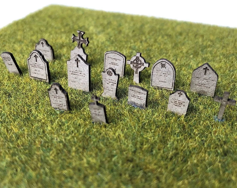 scale-model-scenery-lx394-grabsteine-oo-58er-bausatz-friedhof image 1