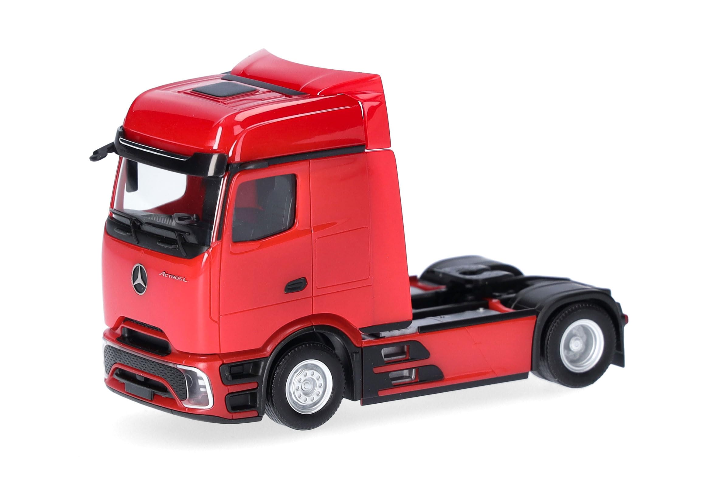 herpa-cars-trucks-actros-l-procabin-zugmaschine-lkw-modell-rot image 1