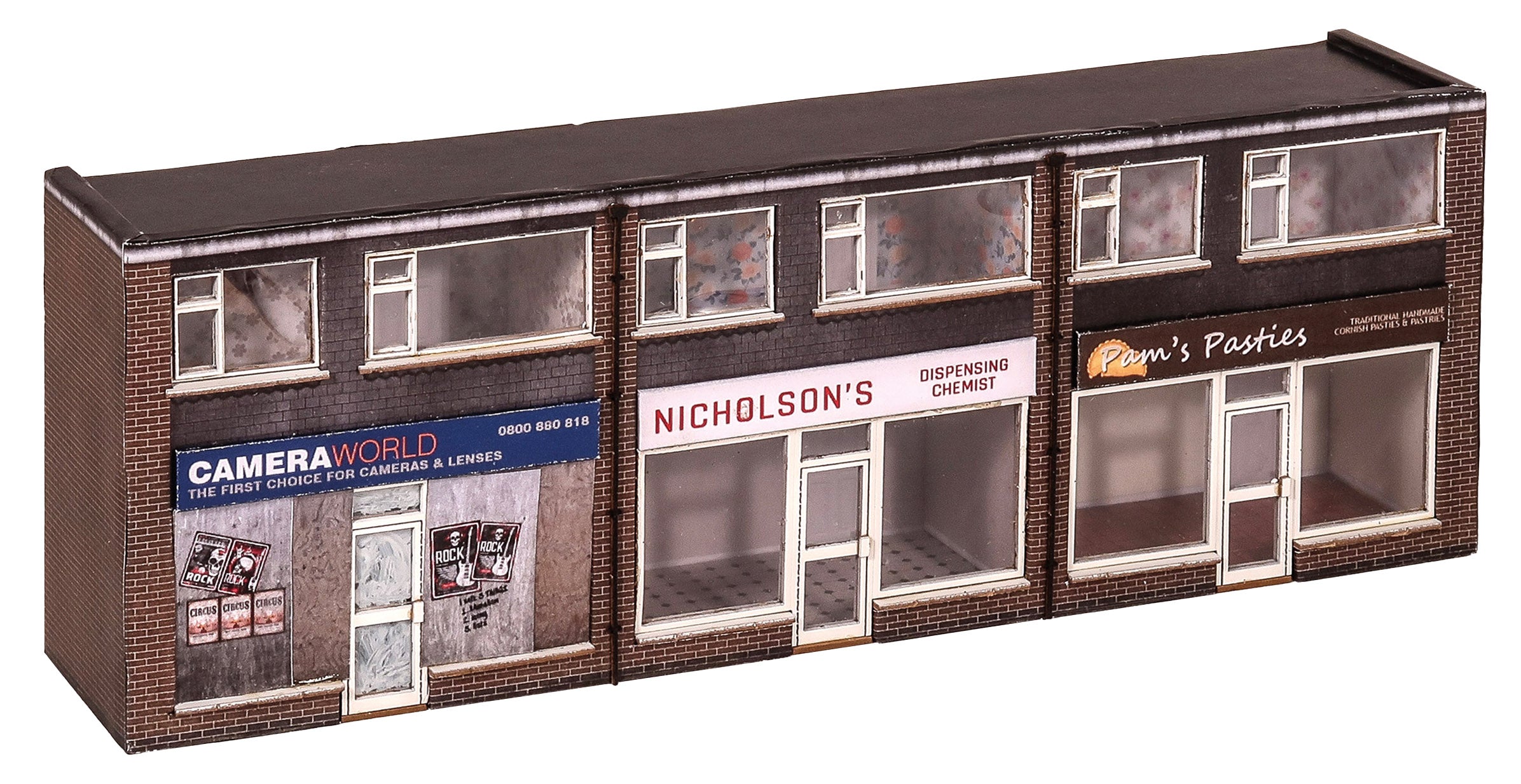 peco-scale-model-scenery-kx089-ladenzeile-70er-oo-relief image 1